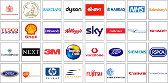 Galleon ürünlerini kullanan şirketlerin logolarını gösteren grafik